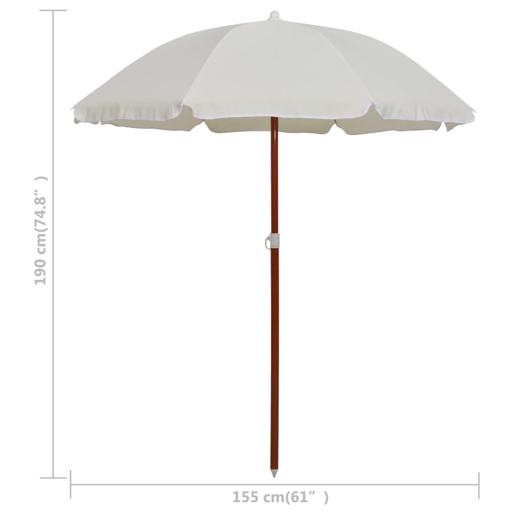 NNEVL Parasol with Steel Pole 180 cm Sand