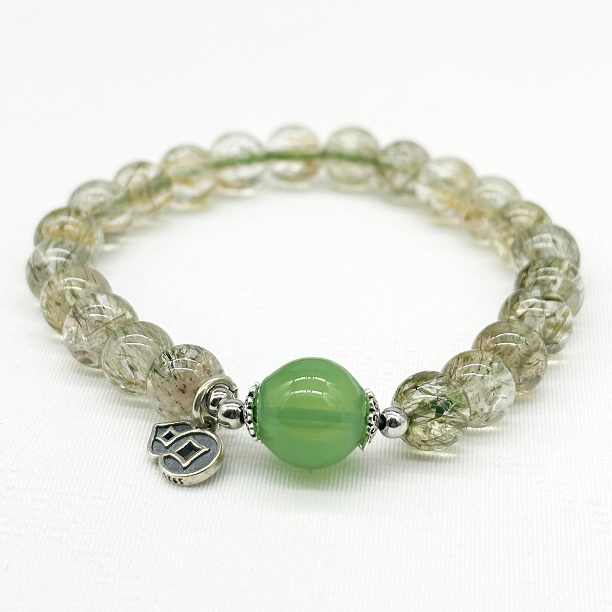 Sterling Silver Crystal Aroma Bracelet - Ghost Phantom Quartz | Energy & Healing | Diffuser Jewellery | Unique Gift